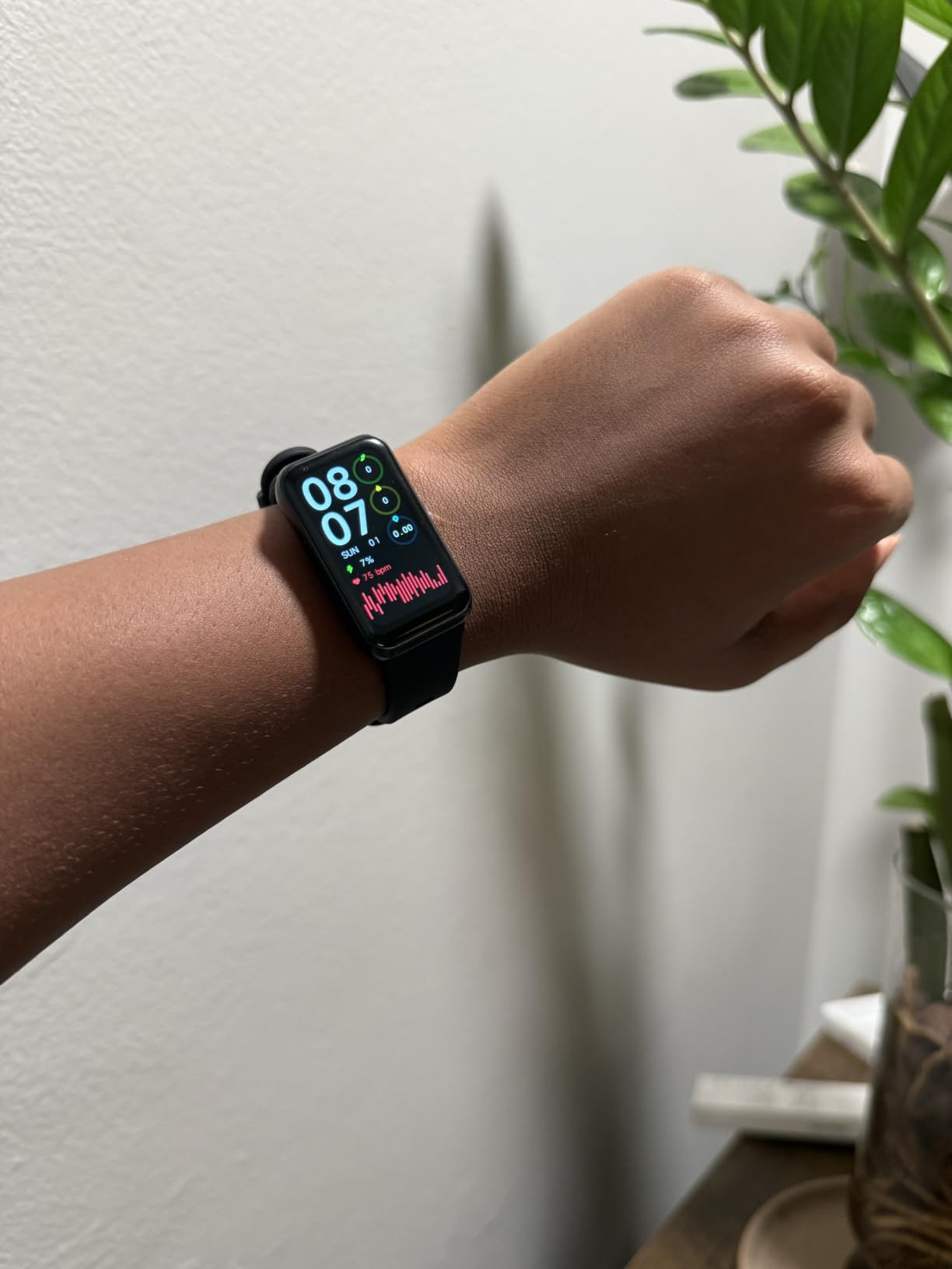 Fitness Trackers,Heart Rate Blood Oxygen Sleep Monitor,1.47‘’ OLED Display,Calorie Pedometer Steps Counter Activity watchs,Smart Band 24/7 Health Monitoring(Black) customer photo 2