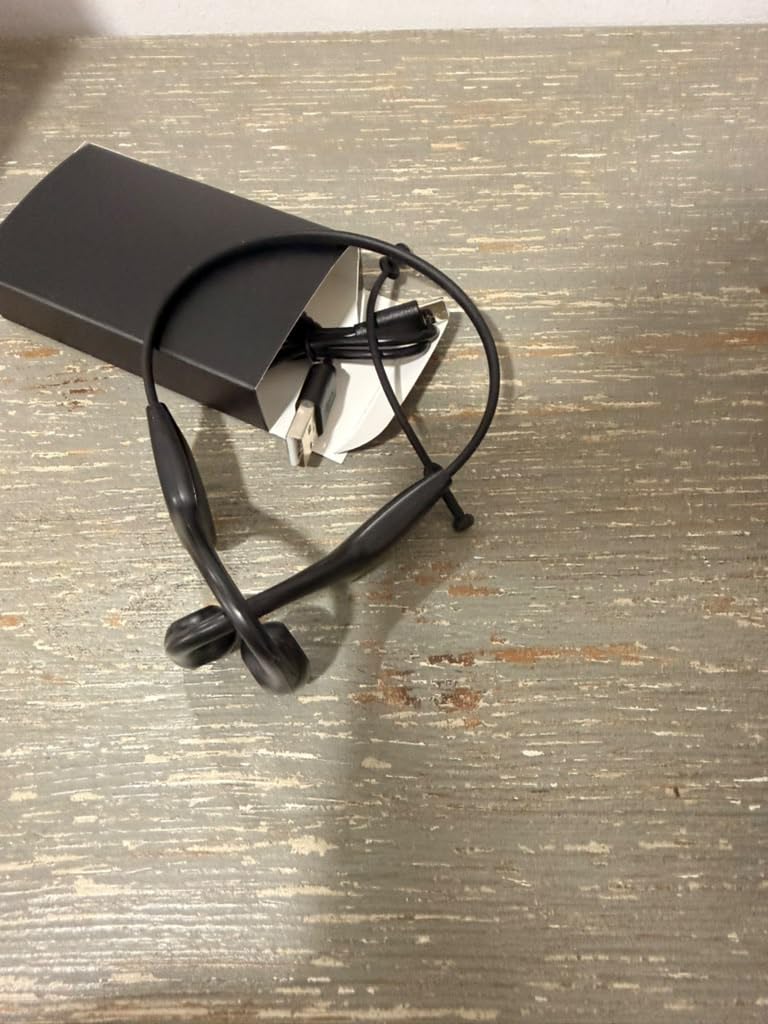 Bone Conduction Headphones, Bluetooth 5.4 Open-Ear Sport Headset with Mic, 10H Playtime, IP55 Waterproof, 22g Lightweight Skin-Friendly Headphones for Gym, Cycling & Running (Deep Black) customer photo 1